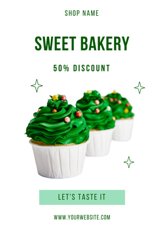 Designvorlage Rabatt auf süße Cupcakes für Flayer