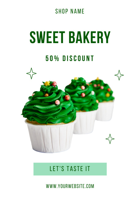 Ontwerpsjabloon van Flayer van Sweet Cupcakes Discount