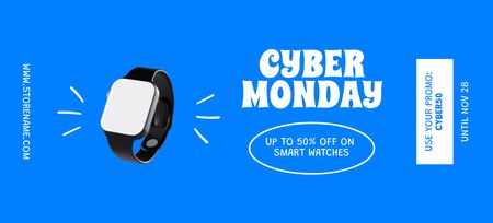Gadgets Sale on Cyber Monday in Blue Coupon 3.75x8.25in Tasarım Şablonu