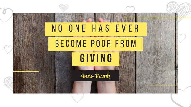Inspiration Citation About Giving And Poverty Youtube Design Template