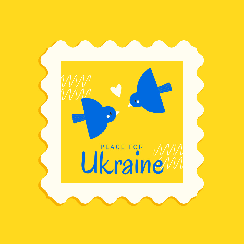 Birds for Peace in Ukraine Instagram – шаблон для дизайна