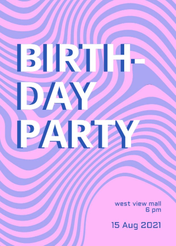 Birthday Party Announcement with Dizzy Pattern Invitation – шаблон для дизайну