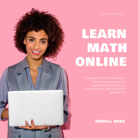 Ontwerpsjabloon van Animated Post van Math Courses Ad