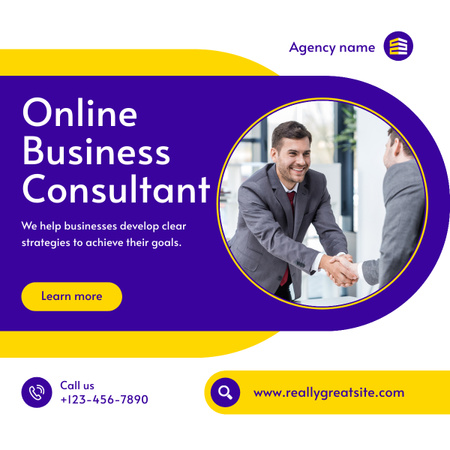 Special Offer of Online Business Consulting Services LinkedIn post Design Template