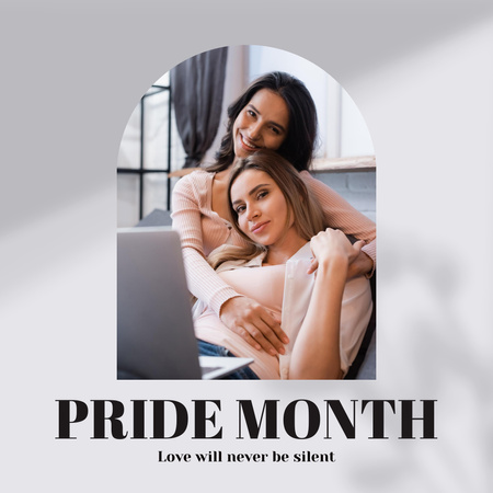 Inspirational Quote with Cute LGBT Couple Instagram Design Template