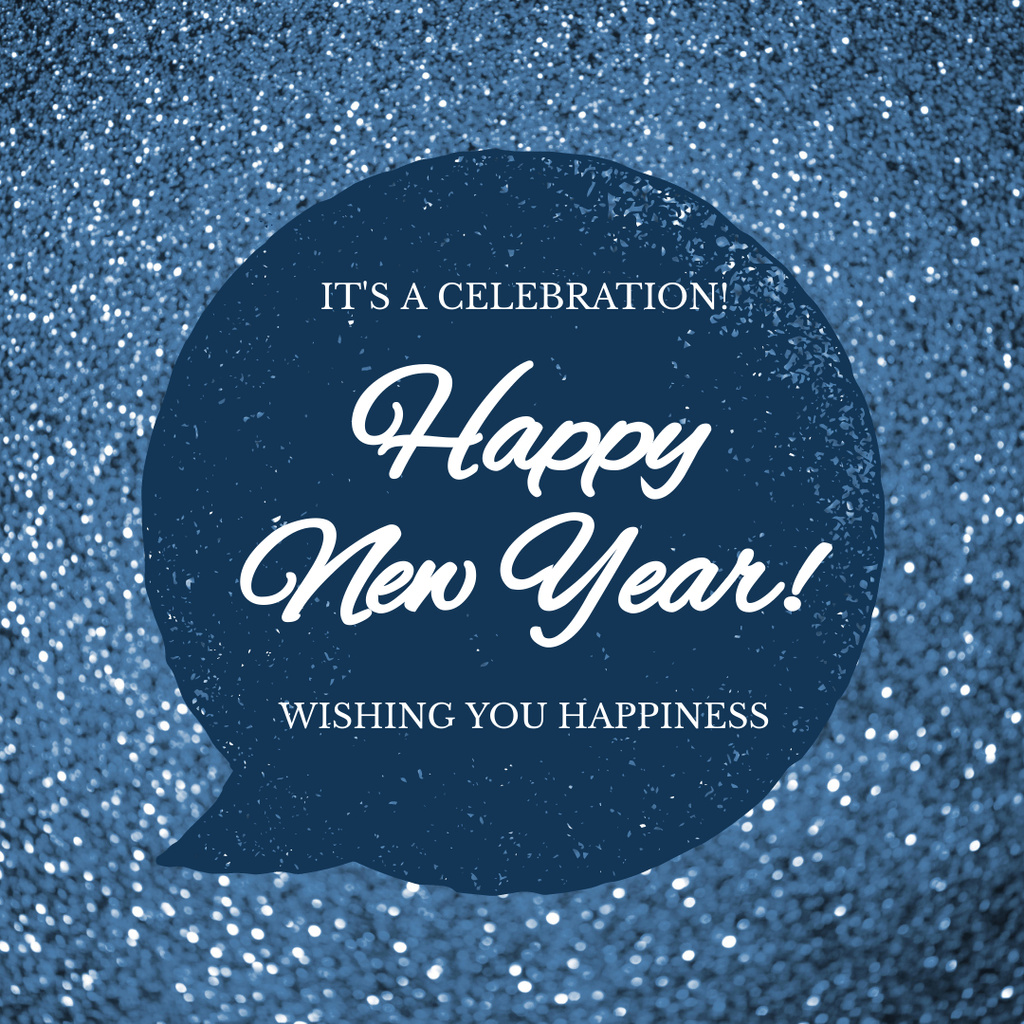 Plantilla de diseño de Elegant New Year Holiday Congrats With Glitter Instagram 