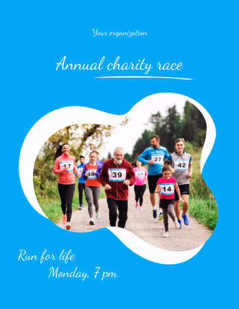 Annual Charity Race Announcement Flyer 8.5x11in Design Template