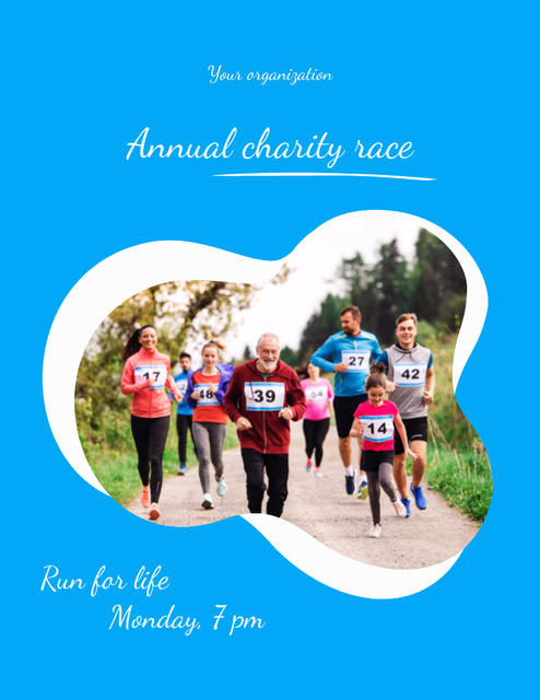 Annual Charity Race Announcement Flyer 8.5x11in Tasarım Şablonu