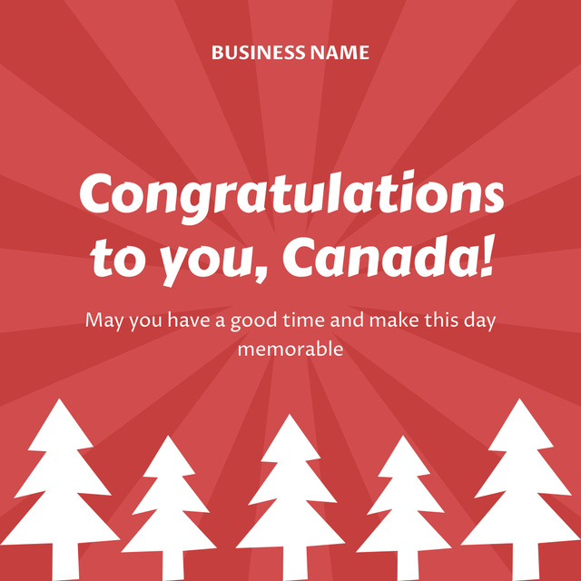 Congratulations to All in Canada Day Instagram Design Template