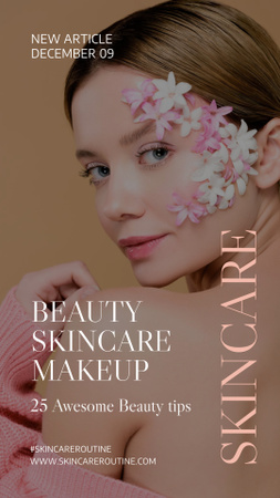 Plantilla de diseño de Promoción de cosméticos de belleza y maquillaje para el cuidado de la piel Instagram Story 