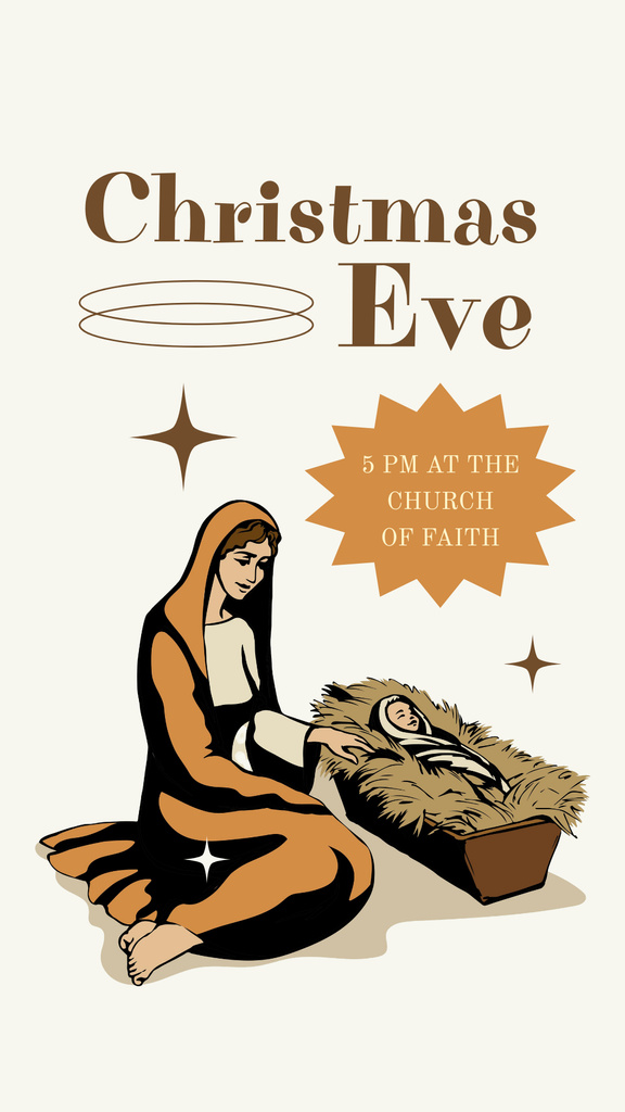Christmas Eve Celebration and Worship Invitation Instagram Story Design Template