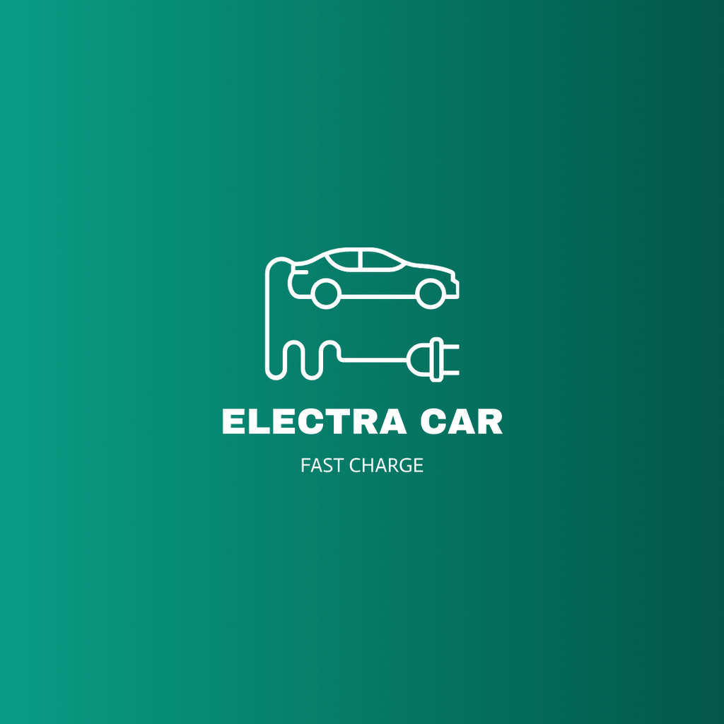 Transport Shop Promotion with Electric Car Logo 1080x1080px – шаблон для дизайну