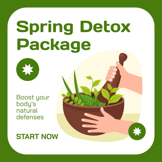 Herbal Remedies In Spring Detox Package Offer Animated Post Design Template