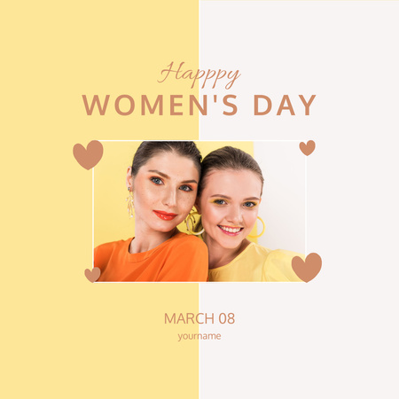 Beautiful Women on Women's Day Instagram Design Template