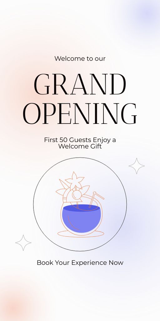 Plantilla de diseño de Welcoming Gift For Guests Due Grand Opening Graphic 