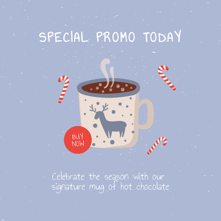 Special Winter Promo of Cup of Hot Chocolate Instagram Design Template