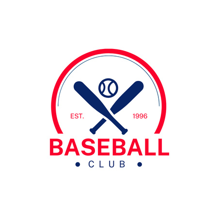 Baseball Club Advertising Logo Πρότυπο σχεδίασης