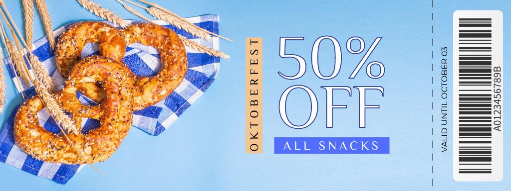 Yummy Oktoberfest Bagels Discount Offer Coupon Modelo de Design
