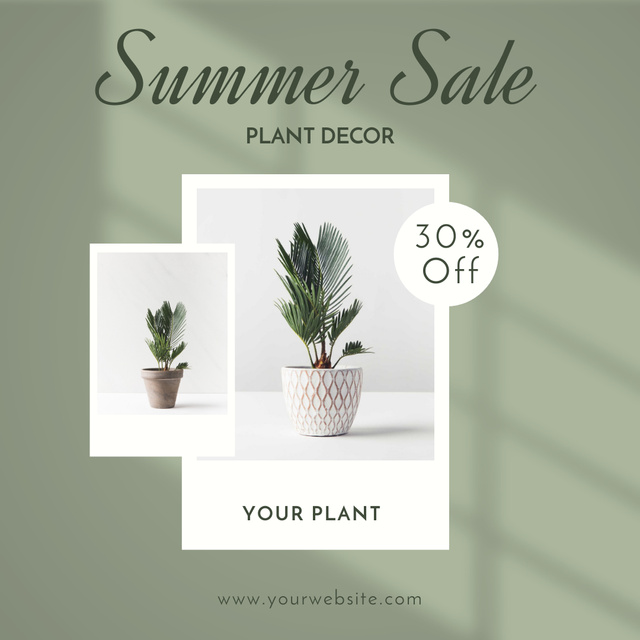 Sale of Decorative Plants Instagram Design Template