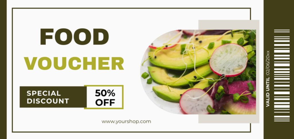 Food Discount Voucher Coupon Din Largeデザインテンプレート
