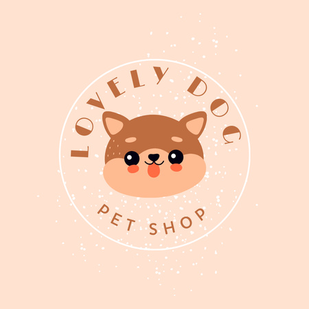Pet Superstore Ad with Cute Dog Logo 1080x1080px Πρότυπο σχεδίασης