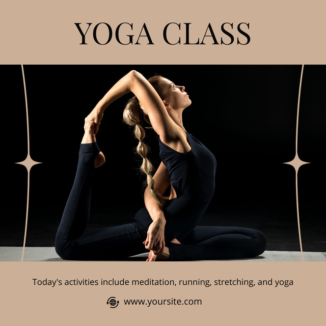 Ontwerpsjabloon van Instagram van Yoga Class Ad
