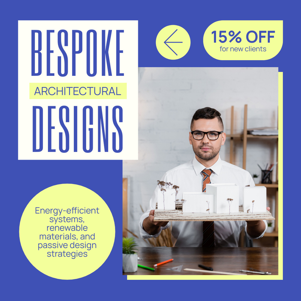 Architectural Services with Architect showing Mockup Instagram Design Template