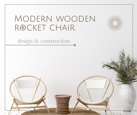 Plantilla de diseño de oferta sillas de jardín de madera Facebook 