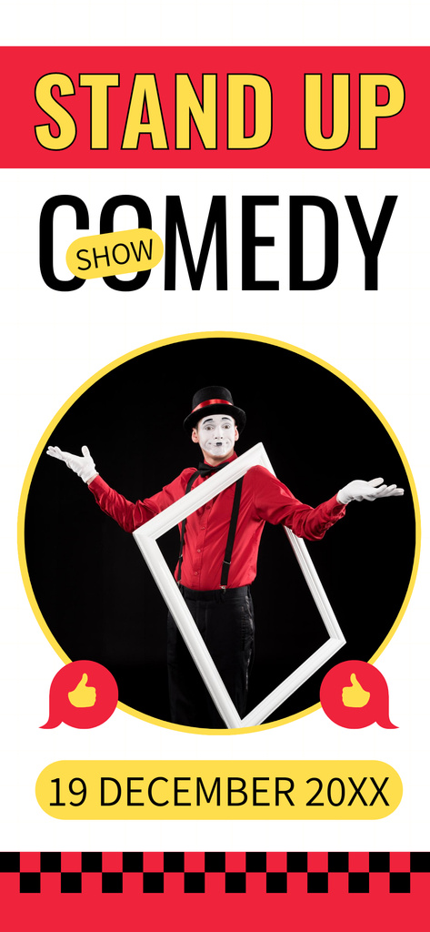 Stand-up Show Promo with Bright Character Snapchat Geofilter Design Template