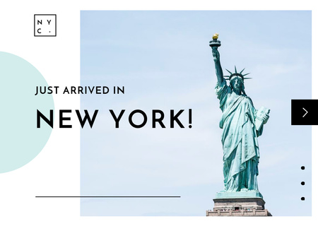 Liberty Statue in New York Postcard Design Template