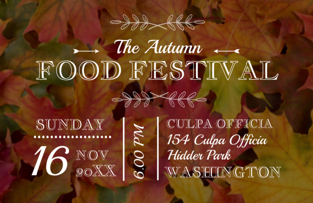Autumn Food Festival Announcement Flyer 5.5x8.5in Horizontal Design Template