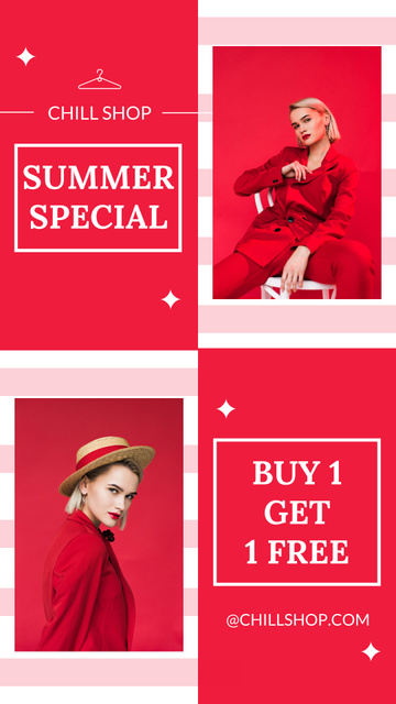Template di design Summer Specials Offer on Red Instagram Video Story