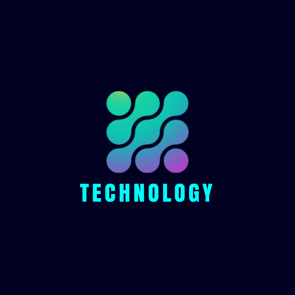 Technology Icon Logo Design Template