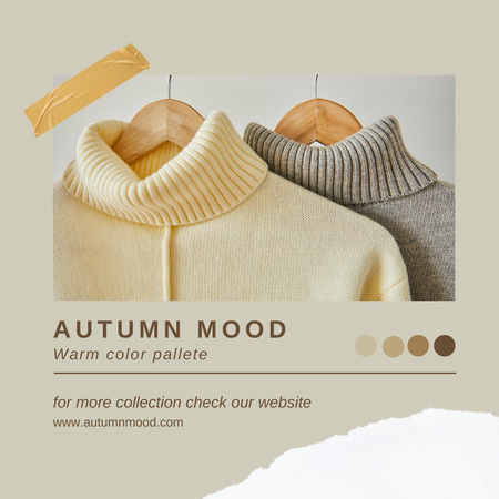 Autumn Warm Clothes Ad Instagramデザインテンプレート