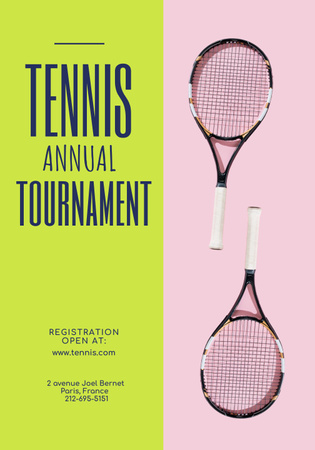 Annual Tennis Tournament Announcement Poster 28x40in Design Template