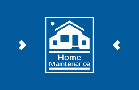House Maintenance Service Blue Minimalist Business Card 85x55mm Design Template