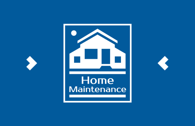 House Maintenance Service Blue Minimalist Business Card 85x55mmデザインテンプレート
