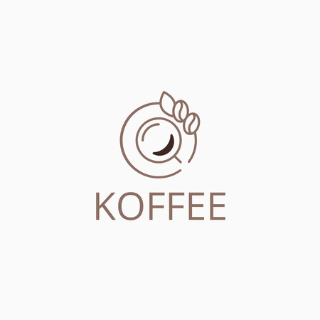 Simple Coffee Shop Emblem Logo 1080x1080pxデザインテンプレート