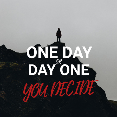 Inspirational Phrase with Man on Rock Instagram Design Template