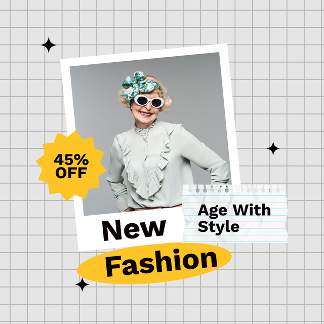 Designvorlage Age-Friendly And New Fashion Collection Sale Offer für Instagram