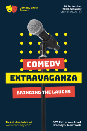Ontwerpsjabloon van Tumblr van Reclame voor extravagante comedyshow