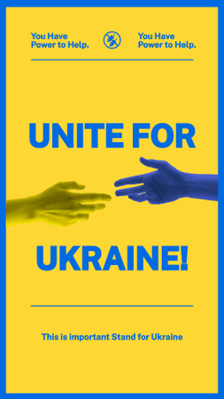 Plantilla de diseño de Las manos se están uniendo para apoyar a Ucrania Instagram Story 
