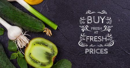 Template di design Verdure e frutta del cibo locale Facebook AD