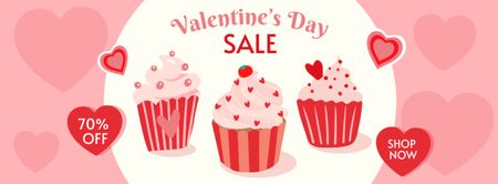 Valentine's Day Baking Sale Facebook cover Design Template