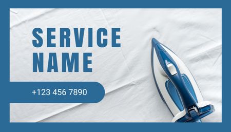 Offer of Laundry and Ironing Services Business Card US Tasarım Şablonu