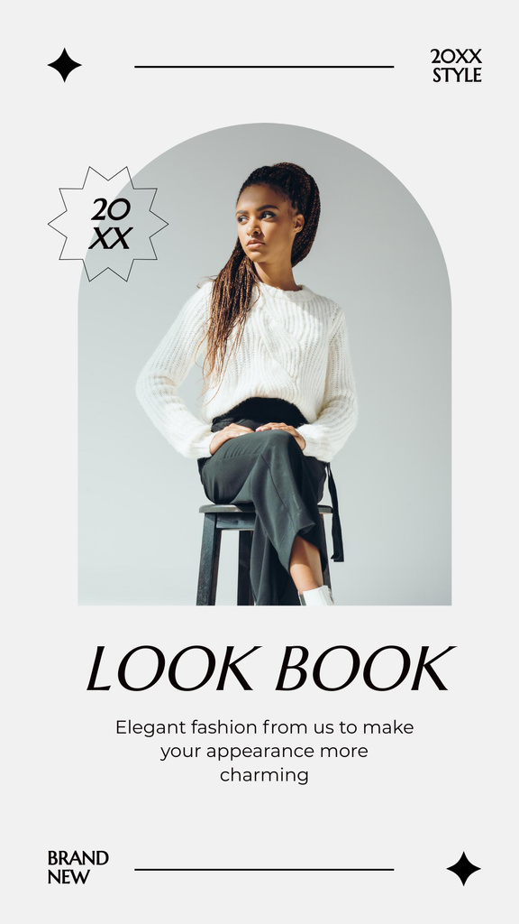 Designvorlage Elegant Fashion Look Book Promotion für Instagram Story