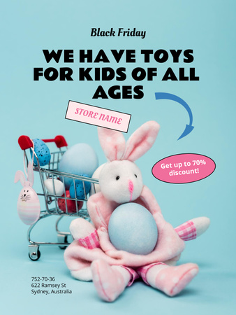 Platilla de diseño Toys Sale on Black Friday Poster US