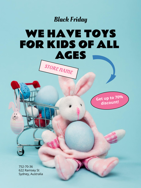 Toys Sale on Black Friday Poster USデザインテンプレート