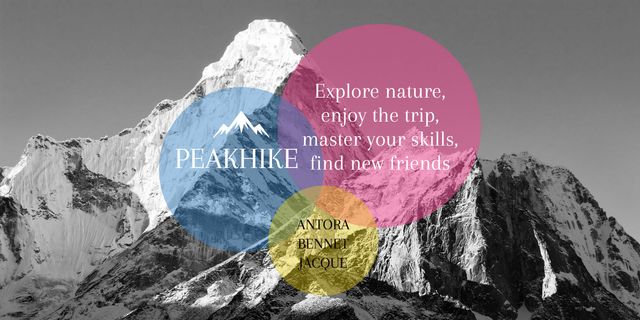 Journey to the Stunning Heights of Mountain Peaks Awaits Image Design Template