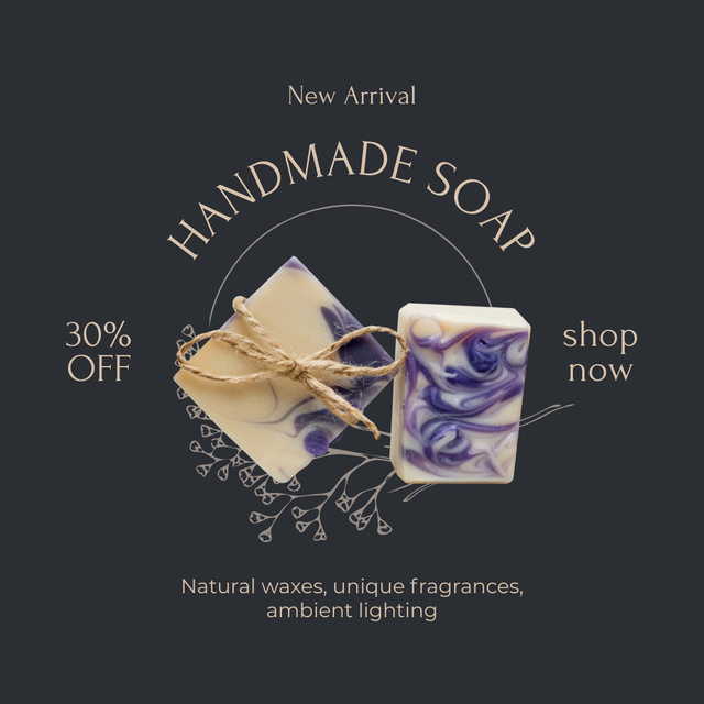 Big Discount on Handmade Soap Instagram Modelo de Design